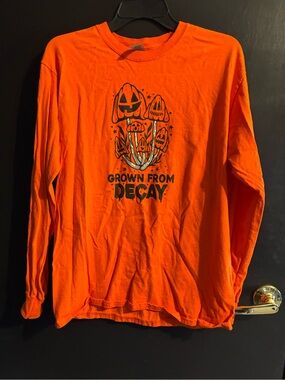 Grown From Decay Pumpkin Mushroom Orange Long-Sleeve Tee